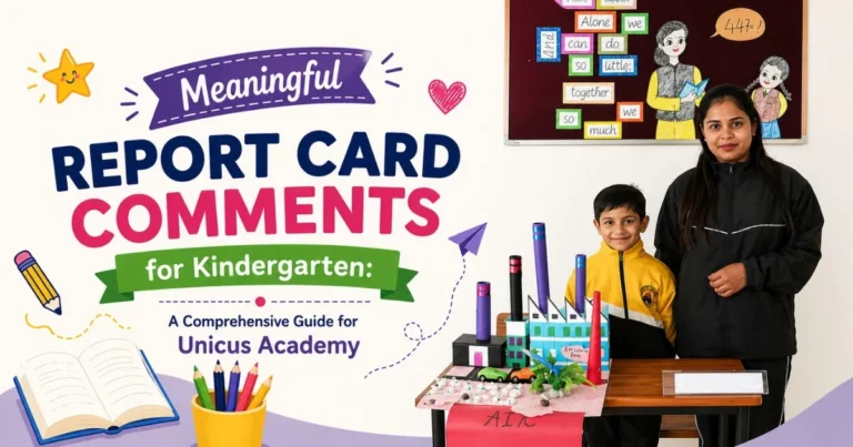 Meaningful Report Card Comments for Kindergarten A Comprehensive Guide for Unicus Academy